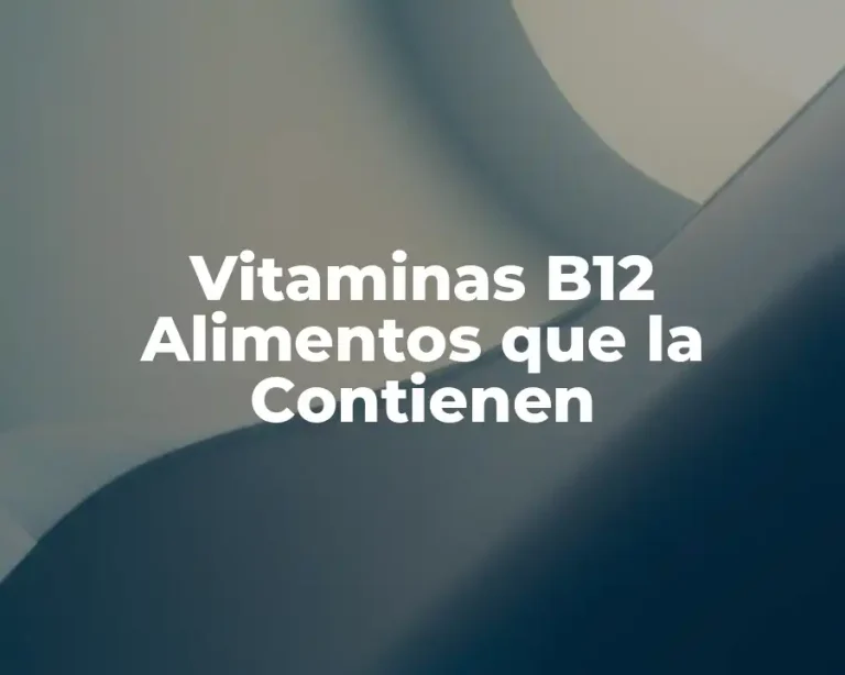 Vitaminas B12 Alimentos que la Contienen