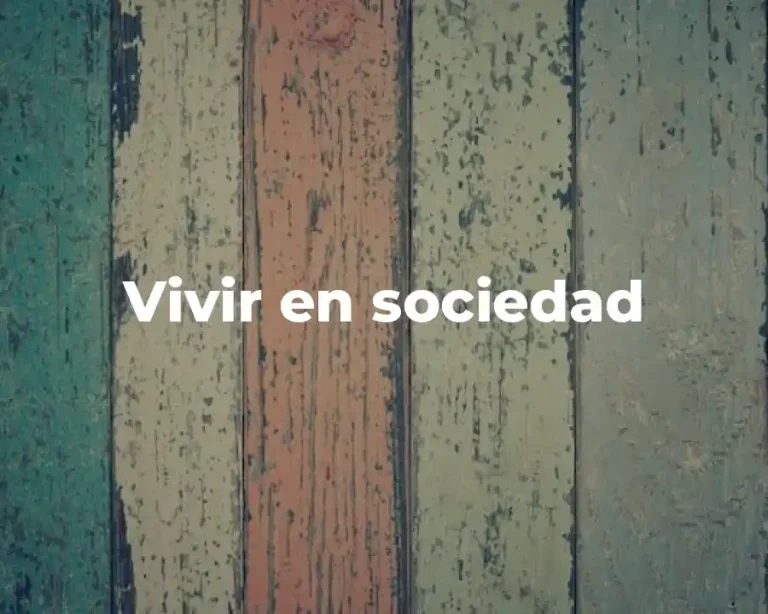 Vivir en sociedad