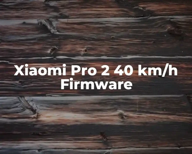 Xiaomi Pro 2 40 km/h Firmware